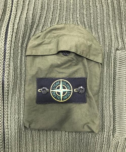 STONE ISLAND（ストーンアイランド）STONE ISLAND (ストーンアイランド) ジップアップニットベスト/ダブルジップアップベスト カーキ サイズ:Sの古着・服飾アイテム