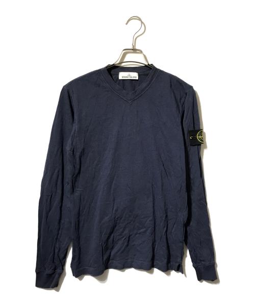 STONE ISLAND（ストーンアイランド）STONE ISLAND (ストーンアイランド) 長袖カットソー/Vネックロングスリーブカットソー ネイビー サイズ:Sの古着・服飾アイテム