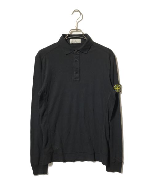 STONE ISLAND（ストーンアイランド）STONE ISLAND (ストーンアイランド) ロングスリーブポロシャツ/長袖ポロシャツ ブラック サイズ:Sの古着・服飾アイテム