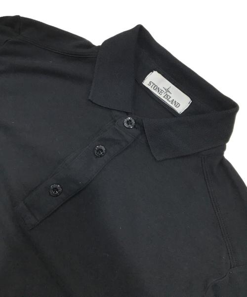 STONE ISLAND（ストーンアイランド）STONE ISLAND (ストーンアイランド) ロングスリーブポロシャツ/長袖ポロシャツ ブラック サイズ:Sの古着・服飾アイテム