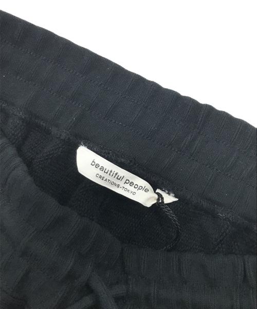 beautiful people（ビューティフルピープル）beautiful people (ビューティフルピープル) suvin compact sweat zip up bow pants/スビン コンパクト スウェット ジップ アップ ボウ パンツ ブラック サイズ:40の古着・服飾アイテム