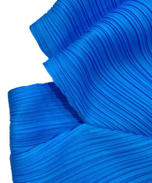 PLEATS PLEASE（プリーツプリーズ）PLEATS PLEASE (プリーツプリーズ) プリーツ変形ノースリーブカットソー/変形カットソー ブルー サイズ:FREEの古着・服飾アイテム