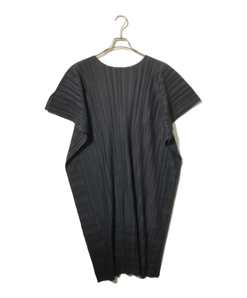 PLEATS PLEASE（プリーツプリーズ）PLEATS PLEASE (プリーツプリーズ) ノースリーブワンピース/メッシュプリーツロングワンピース ブラック サイズ:3の古着・服飾アイテム