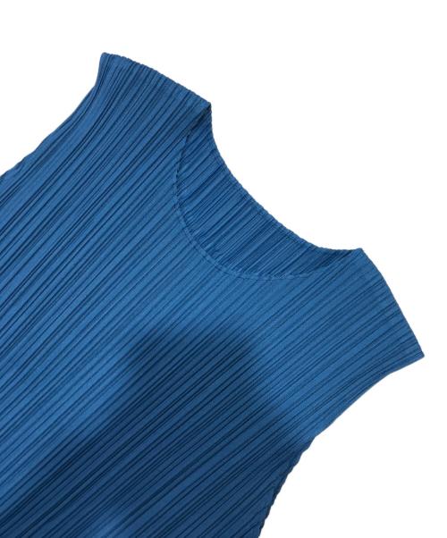 PLEATS PLEASE（プリーツプリーズ）PLEATS PLEASE (プリーツプリーズ) プリーツ変形ノースリーブワンピース/ノースリーブワンピース ブルー サイズ:3の古着・服飾アイテム
