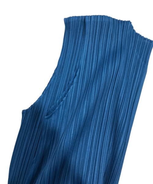 PLEATS PLEASE（プリーツプリーズ）PLEATS PLEASE (プリーツプリーズ) プリーツ変形ノースリーブワンピース/ノースリーブワンピース ブルー サイズ:3の古着・服飾アイテム