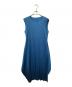 PLEATS PLEASE（プリーツプリーズ）の古着「プリーツ変形ノースリーブワンピース/ノースリーブワンピース」｜ブルー