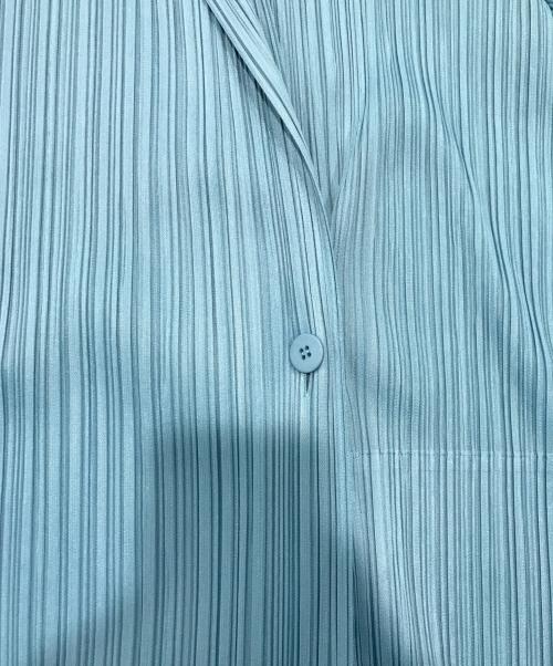 PLEATS PLEASE（プリーツプリーズ）PLEATS PLEASE (プリーツプリーズ) プリーツコート/ロングコート ブルー サイズ:3の古着・服飾アイテム