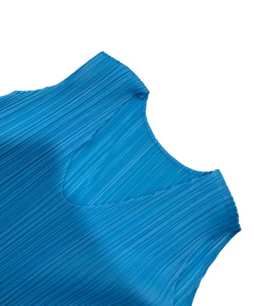 PLEATS PLEASE（プリーツプリーズ）PLEATS PLEASE (プリーツプリーズ) プリーツノースリーブワンピース ブルー サイズ:3の古着・服飾アイテム