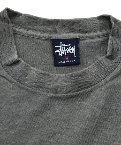 stussy（ステューシー）stussy (ステューシー) ラジカセプリントTシャツ/クルーネック半袖Tシャツ グレー サイズ:Mの古着・服飾アイテム