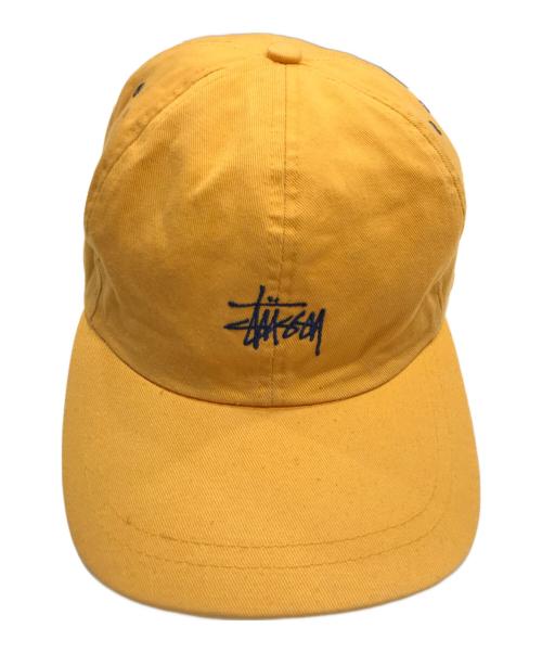 stussy（ステューシー）stussy (ステューシー) 90’S ロゴ刺繍キャップ イエローの古着・服飾アイテム
