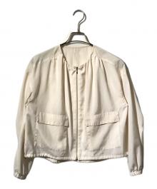 NOLLEY'S（ノーリーズ）の古着「ショートブルゾン/ウォッシャブルブライトローンショートブルゾン」｜ベージュ