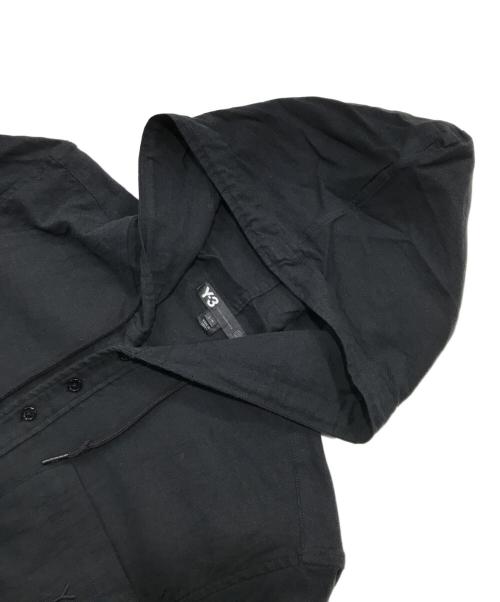 Y-3（ワイスリー）Y-3 (ワイスリー) レーヨンミックスフーデッドシャツ/長袖シャツ ブラック サイズ:Sの古着・服飾アイテム