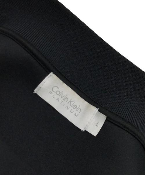 Calvin Klein platinum（カルバンクラインプラチナム）Calvin Klein PLATINUM (カルバンクラインプラチナム) ボンディングボンバージャケット/ジップジャケット ブラック サイズ:Lの古着・服飾アイテム