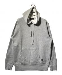 stussy（ステューシー）の古着「ロゴ刺繍プルオーバーパーカー/フーディー」｜グレー