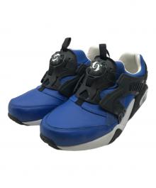 PUMA（プーマ）の古着「ブレイズレザーランニングシューズ」｜ブルー×ホワイト