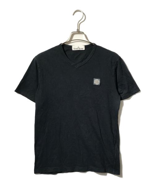 STONE ISLAND（ストーンアイランド）STONE ISLAND (ストーンアイランド) フロントロゴ半袖カットソー/ショートスリーブTシャツ ネイビー サイズ:Sの古着・服飾アイテム