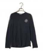 STONE ISLANDストーンアイランド）の古着「ロゴカットソー/ロングスリーブカットソー」｜ブラック