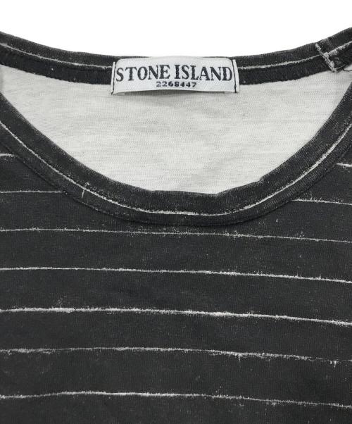 STONE ISLAND（ストーンアイランド）STONE ISLAND (ストーンアイランド) ポケットTシャツボーダーカットソー グレー サイズ:Sの古着・服飾アイテム