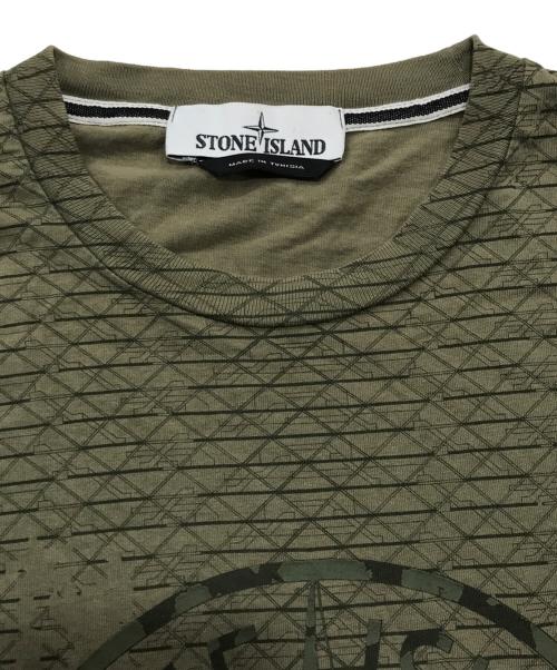 STONE ISLAND（ストーンアイランド）STONE ISLAND (ストーンアイランド) ビッグロゴカットソー/半袖Tシャツ カーキ サイズ:Sの古着・服飾アイテム