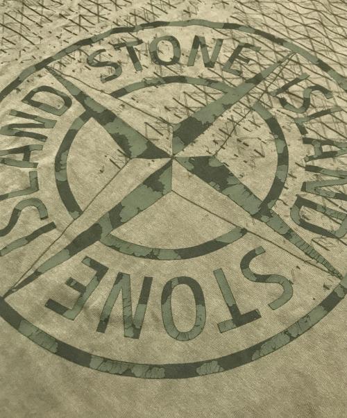 STONE ISLAND（ストーンアイランド）STONE ISLAND (ストーンアイランド) ビッグロゴカットソー/半袖Tシャツ カーキ サイズ:Sの古着・服飾アイテム