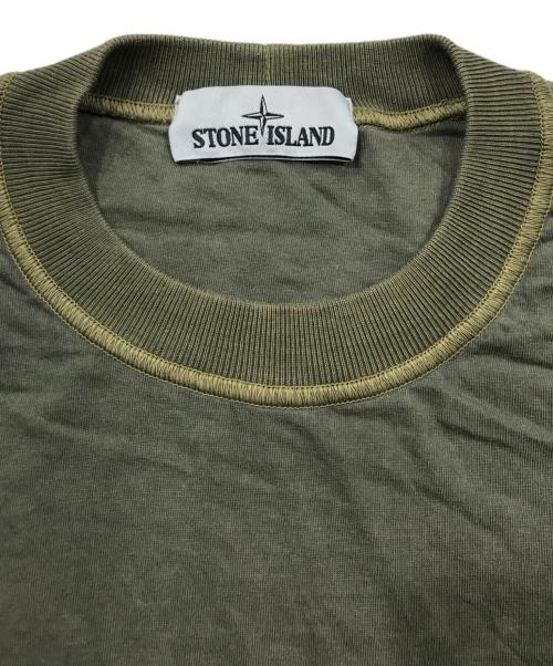 STONE ISLAND（ストーンアイランド）STONE ISLAND (ストーンアイランド) フロントロゴ半袖カットソー/Ｔシャツ カーキ サイズ:Sの古着・服飾アイテム