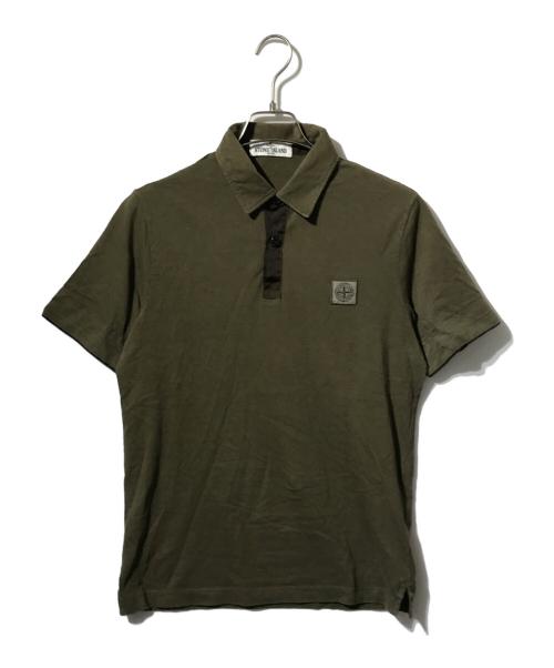 STONE ISLAND（ストーンアイランド）STONE ISLAND (ストーンアイランド) フロントロゴポロシャツ カーキ サイズ:Sの古着・服飾アイテム