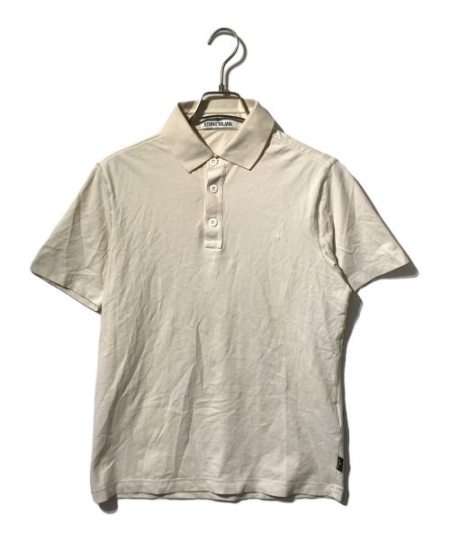 STONE ISLAND（ストーンアイランド）STONE ISLAND (ストーンアイランド) フロントロゴポロシャツ アイボリー サイズ:Sの古着・服飾アイテム