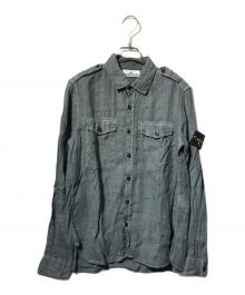 STONE ISLAND（ストーンアイランド）の古着「リネンシャツ/長袖リネンシャツ」｜グレー