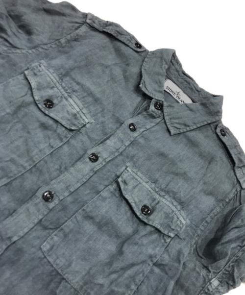 STONE ISLAND（ストーンアイランド）STONE ISLAND (ストーンアイランド) リネンシャツ/長袖リネンシャツ グレー サイズ:Sの古着・服飾アイテム