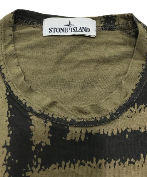 STONE ISLAND（ストーンアイランド）STONE ISLAND (ストーンアイランド) 総柄ポケットＴシャツ/Tシャツ カーキ サイズ:Sの古着・服飾アイテム