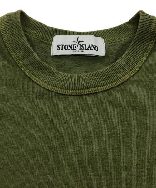 STONE ISLAND（ストーンアイランド）STONE ISLAND (ストーンアイランド) フロントロゴ半袖カットソー/Tシャツ カーキ サイズ:Sの古着・服飾アイテム