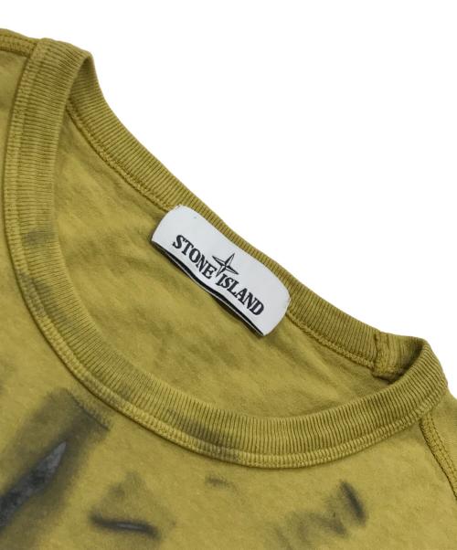 STONE ISLAND（ストーンアイランド）STONE ISLAND (ストーンアイランド) ビッグロゴ半袖カットソー イエロー サイズ:Sの古着・服飾アイテム
