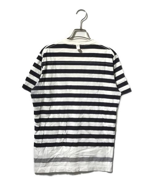 STONE ISLAND（ストーンアイランド）STONE ISLAND (ストーンアイランド) ボーダーTシャツ ホワイト×ブラック サイズ:Sの古着・服飾アイテム