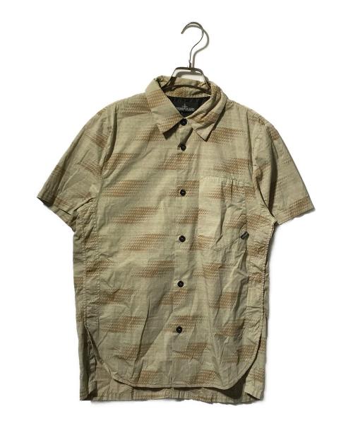 STONE ISLAND（ストーンアイランド）STONE ISLAND (ストーンアイランド) 総柄シャツ/半袖シャツ ベージュ サイズ:Sの古着・服飾アイテム