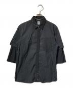 STONE ISLANDストーンアイランド）の古着「レイヤード比翼シャツ」｜ブラック