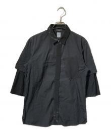 STONE ISLAND（ストーンアイランド）の古着「レイヤード比翼シャツ」｜ブラック