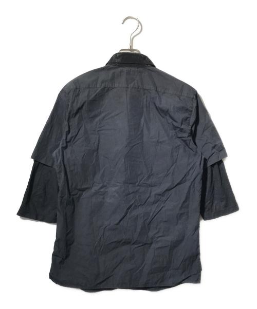 STONE ISLAND（ストーンアイランド）STONE ISLAND (ストーンアイランド) レイヤード比翼シャツ ブラック サイズ:Sの古着・服飾アイテム