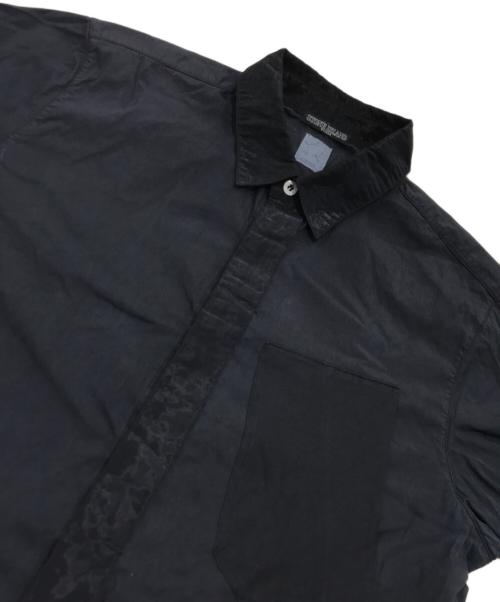 STONE ISLAND（ストーンアイランド）STONE ISLAND (ストーンアイランド) レイヤード比翼シャツ ブラック サイズ:Sの古着・服飾アイテム