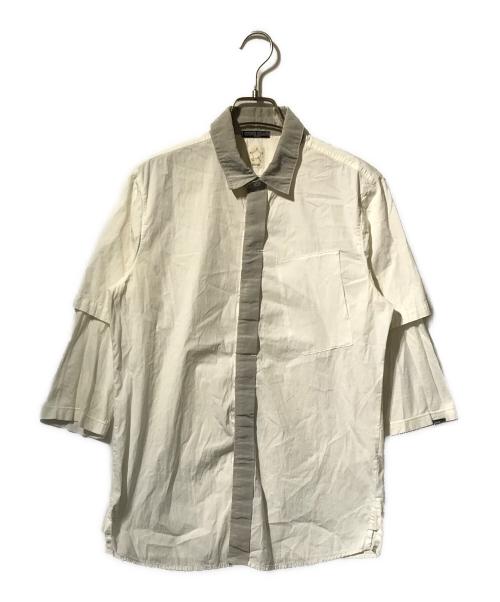 STONE ISLAND（ストーンアイランド）STONE ISLAND (ストーンアイランド) レイヤード比翼シャツ ホワイト サイズ:Sの古着・服飾アイテム