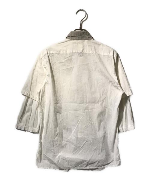 STONE ISLAND（ストーンアイランド）STONE ISLAND (ストーンアイランド) レイヤード比翼シャツ ホワイト サイズ:Sの古着・服飾アイテム
