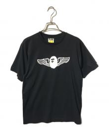 BAPE BY A BATHING APE（ベイプバイアベイシングエイプ）の古着「プリントTシャツ」｜ブラック