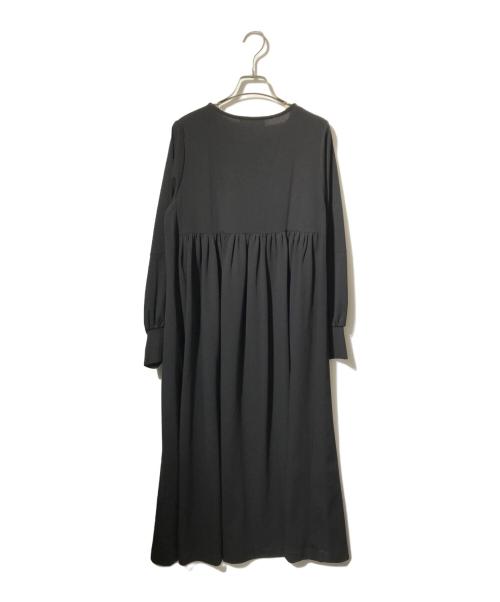 BEARDSLEY（ビアズリー）BEARDSLEY (ビアズリー) ジャージーギャザーワンピース/長袖ワンピース ブラック サイズ:SIZE 1の古着・服飾アイテム