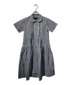 tricot COMME des GARCONSトリココムデギャルソン）の古着「丸襟ギンガムチェックシャツワンピース」｜ブルー×ホワイト