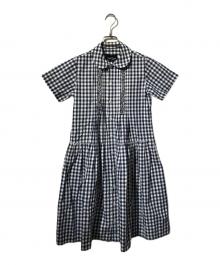 tricot COMME des GARCONS（トリココムデギャルソン）の古着「丸襟ギンガムチェックシャツワンピース」｜ブルー×ホワイト