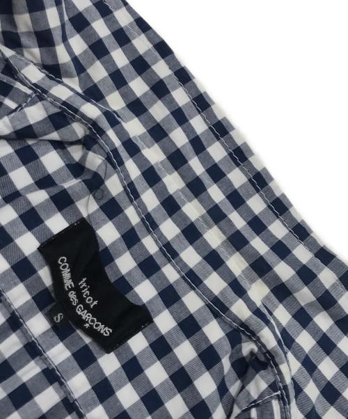 tricot COMME des GARCONS（トリココムデギャルソン）tricot COMME des GARCONS (トリココムデギャルソン) 丸襟ギンガムチェックシャツワンピース ブルー×ホワイト サイズ:Sの古着・服飾アイテム