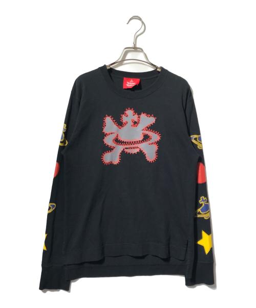Vivienne Westwood RED LABEL（ヴィヴィアンウエストウッドレッドレーベル）Vivienne Westwood RED LABEL (ヴィヴィアンウエストウッドレッドレーベル) オーブプリントカットソー/長袖カットソー ブラック サイズ:00の古着・服飾アイテム