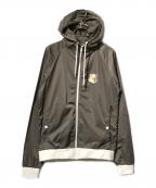 maison kitsuneメゾンキツネ）の古着「フォックスワッペンナイロンフーデッドジャケット/ジップフードジャケット」｜ベージュ