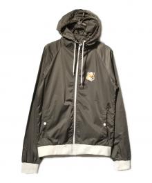 maison kitsune（メゾンキツネ）の古着「フォックスワッペンナイロンフーデッドジャケット/ジップフードジャケット」｜ベージュ