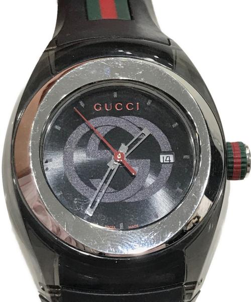 GUCCI（グッチ）GUCCI (グッチ) リストウォッチ ブラックの古着・服飾アイテム