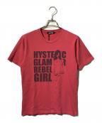 Hysteric Glamourヒステリックグラマー）の古着「REBEL GIRL プリントTシャツ」｜レッド